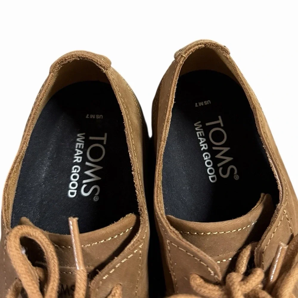 TOMS Navi Trvl‎ Lite Oxford Shoes Men's Size 7 Brown Lace Up Low Top